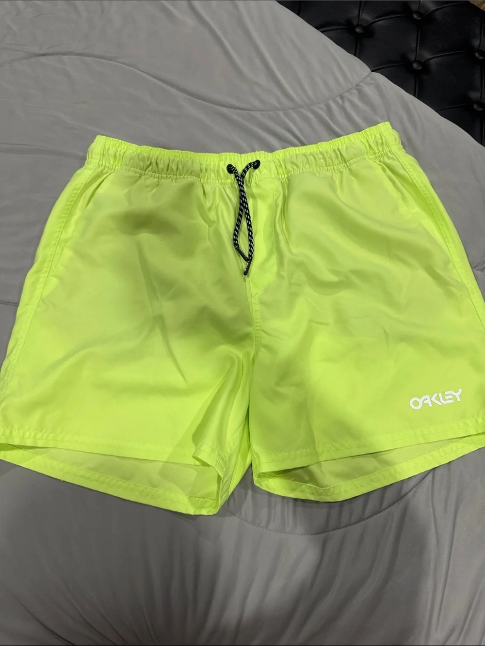 Oakley Men's Neon Lime Swim Trunks